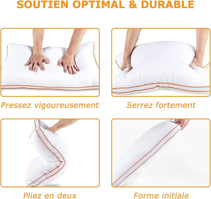 Pernă Maxzzz, 50 X 70 Cm, 2 bucăți, anti-acarieni, anti- transpirație, hipoalergenică, pernă moale, 100% fibră de poliester, respirabilă, confortabilă și suport eficient Perne standard Naty Shop