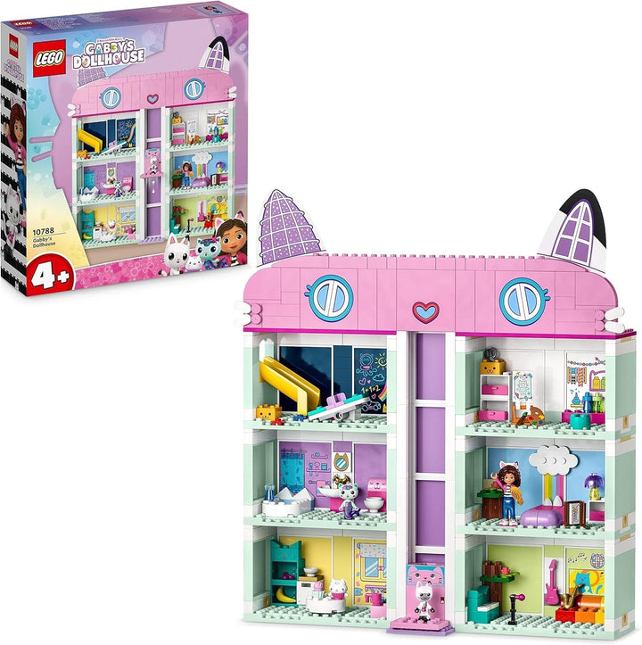 Lego 10788 Gabby's Dollhouse Toy Set, 8 camere și 4 etaje Gabby's Dollhouse Toy cu Pandi, Meerkat, Kuchi Figures și accesorii, cadou pentru fete de la 4 ani, băieți și copii Seturi de constructie Besuche den LEGO-Store Singur