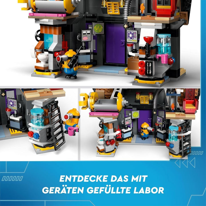 LEGO I - Simply Incorrigible 4 Vila de familie a lui Gru și a Minionilor, set de joacă pentru filmul I - Simply Incorrigible 4, jucărie pentru copii, cadou pentru băieți și fete începând cu vârsta de 8 ani 75583 Seturi de constructie Besuche den LEGO-Store