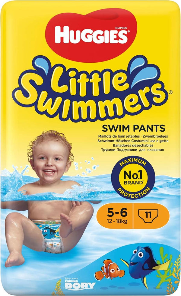 Huggies Little Swimmers Scutece de baie de unică folosință pentru bebeluși și copii, mărimea 5-6 (12-18 kg), 11 scutece de baie, unisex Mama si Copilul Naty Shop