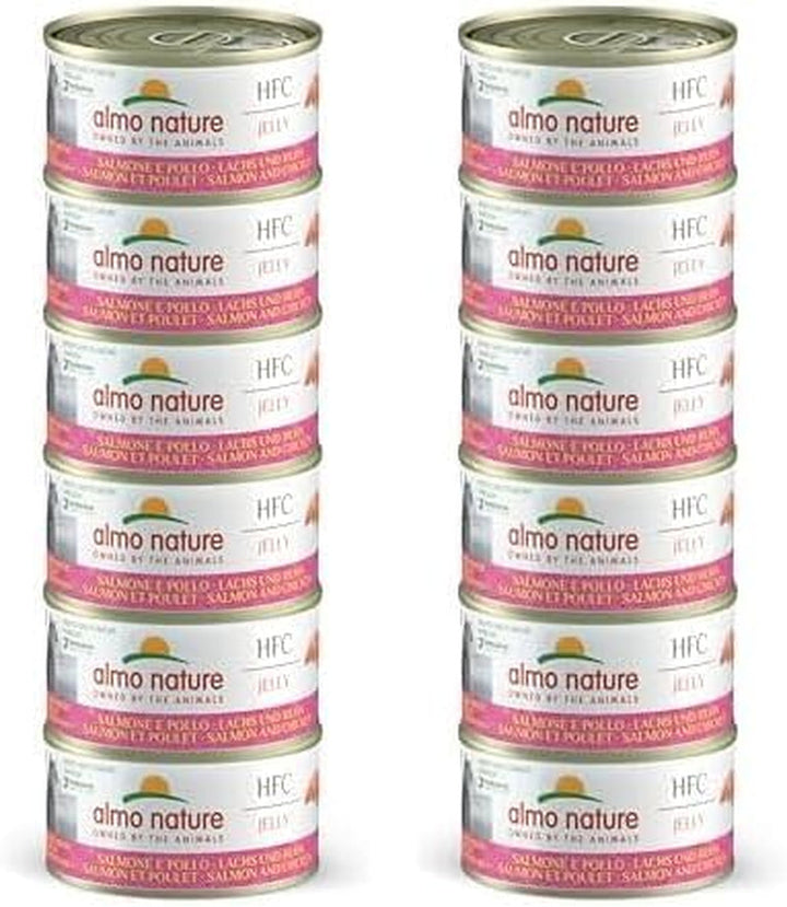 Almo Nature HFC Natural - Hrană umedă pentru pisici adulte - pui și ton - grad uman, fără gluten - 6 X 70G