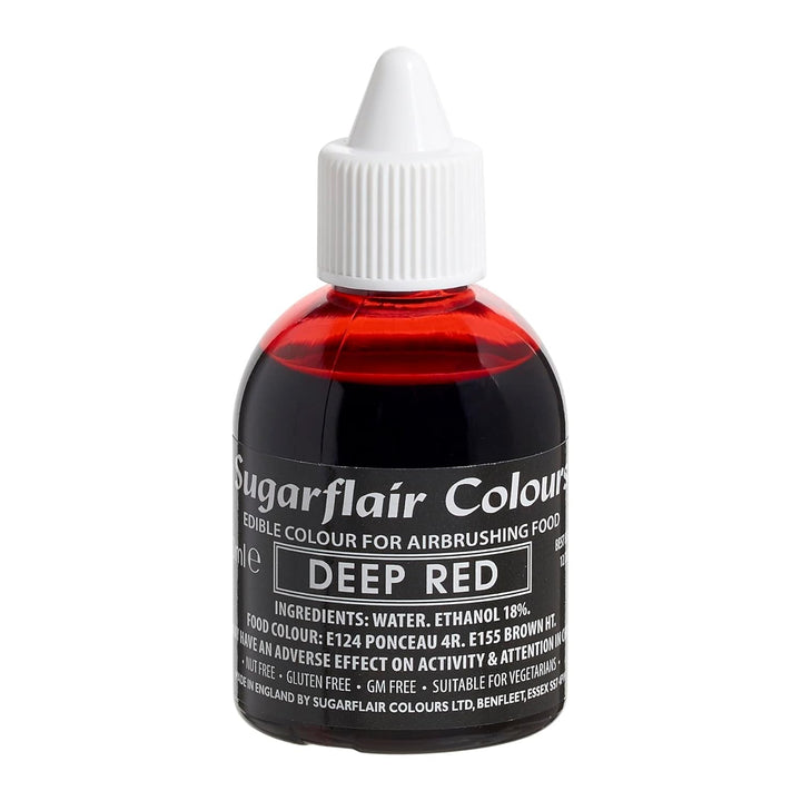 Sugarflair Airbrush pentru aerograf (airbrush), 60 ml Coloranti Alimentari Naty Shop Tiefrot