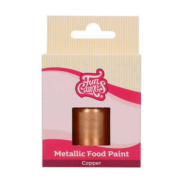 Funcakes Metallic Food Paint Kupfer: Erzeugt Metallische Effekte Auf Fondant, Marzipan, Royal Icing Und Kekse. 100% Essbare Lebensmittelfarbe, Halal, Geeignet Für Vegetarier Und Veganer. 30 Ml. Coloranti Alimentari Naty Shop Default Title
