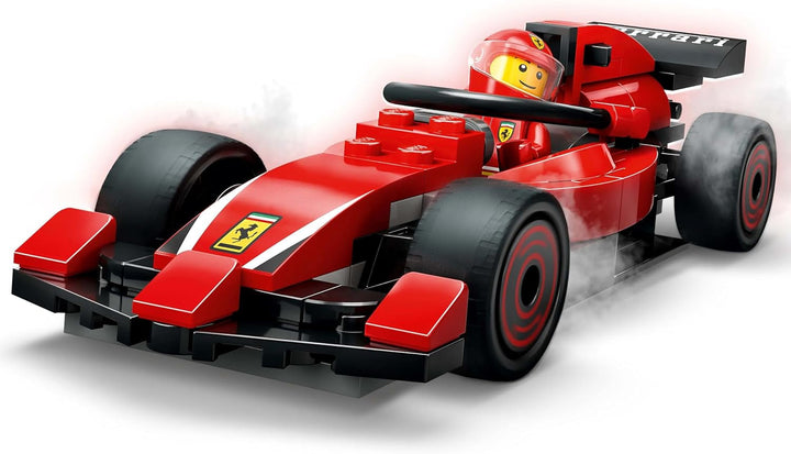 LEGO City F1 Pit Stop cu echipa și Ferrari Speedster - Set Formula 1 Pit Stop cu 1 pilot de curse și 4 minifigurine mecanice - Jucărie pentru mașini de curse pentru băieți și fete peste 6 ani - 60443 Seturi de constructie Besuche den LEGO-Store