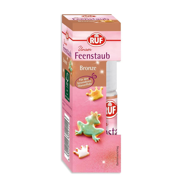 RUF Fairy Dust, praf de sclipici comestibil într-o sticlă cu pompă pentru pulverizare, 10 grame Sprinkles Naty Shop Bronz 10 grame