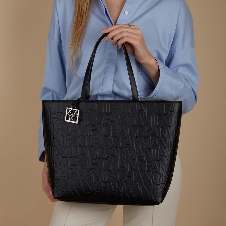 Armani Exchange Women's Liz - Open Medium Shopping handbag, Negru (Nero Black), 28x11x40 cm (L x A D) EU Genti Femei Naty Shop