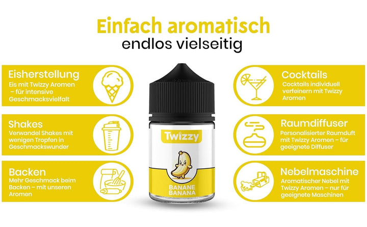 Aromă alimentară Twizzy Banana - 60 ml - Aromă intensă - Ideală pentru coacere Arome Naty Shop