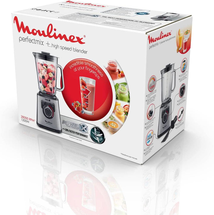 Perfect Mix + LM811D10 - 1200-W-Mixer, Glasierter Edelstahl, Hintergrundbeleuchteter Geschwindigkeitsregler, 3 Programme, Manueller Und Automatischer Reinigungsmodus Mama si Copilul Naty Shop