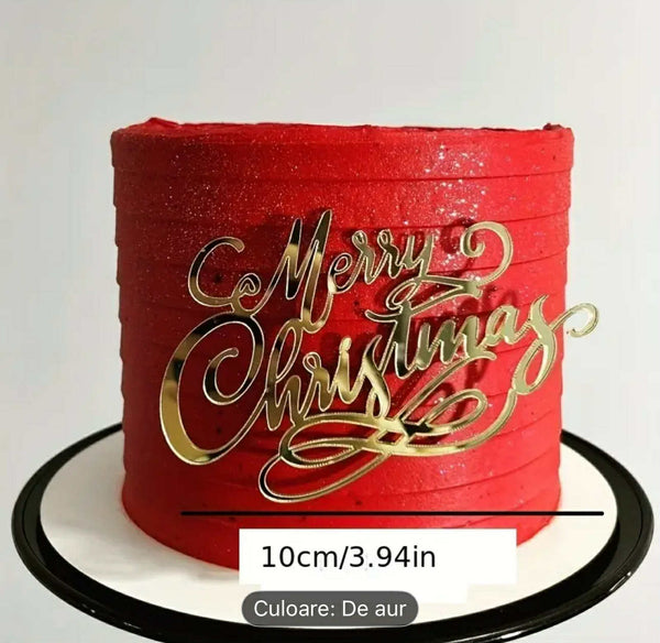 Decoratiune necomestibila acril, Merry Christmas