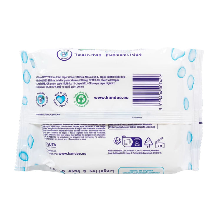 Șervețele toalete multifuncționale 99% apă Aquas Pachet de 60 Servetele Umede Bebelusi Naty Shop