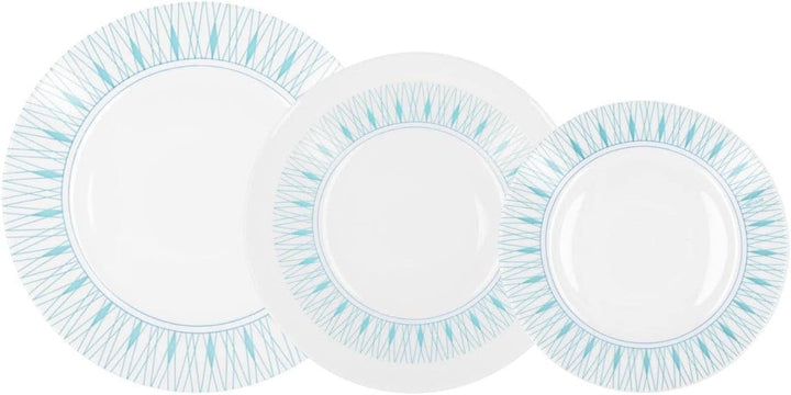 Luminarc Domitille Tafelservice, 18-Teilig, Opal, Keramik, Weiß Seturi vesela masa Naty Shop Öffnen, Blau