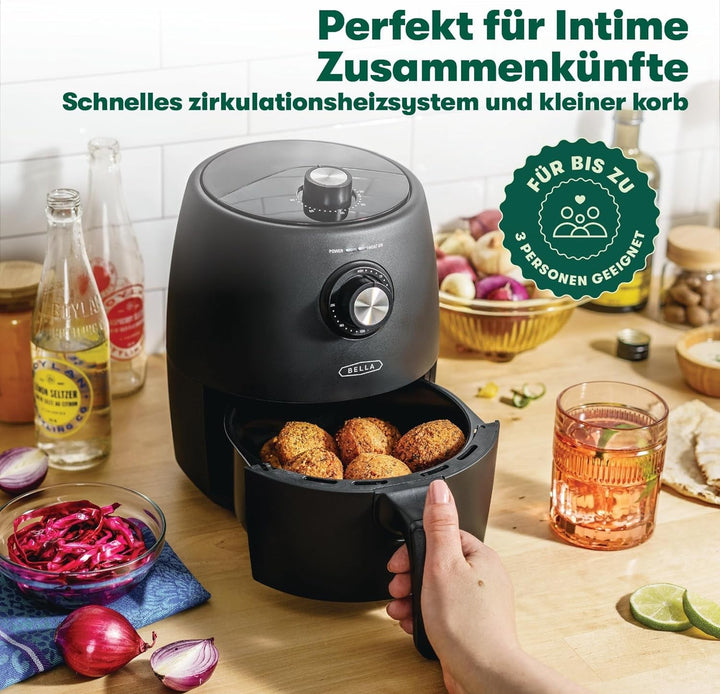 BELLA Hot Air Fryer 1.9L, 5-In-1 Compact Multi-Cooker, acoperire neaderentă, coș sigur pentru mașina de spălat vase Electrocasnice Naty Shop