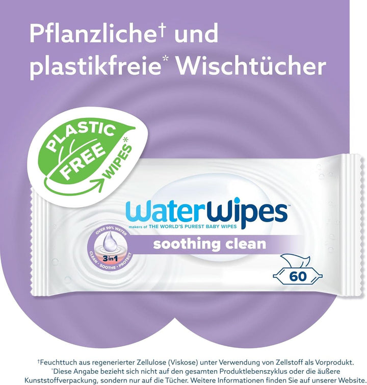 Șervețele de curățare pentru bebeluși Water Wipes, 360 de șervețele (6 pachete), cu 99% apă și extracte botanice Servetele Umede Bebelusi Naty Shop