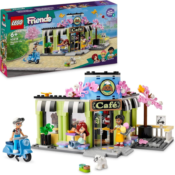 LEGO Friends Heartlake City Café, jucărie pentru copii, brutărie de jucărie, idee de cadou pentru fete și băieți cu vârsta peste 6 ani, set cu 3 figurine de joacă și figurină de câine 42618 Seturi de constructie Besuche den LEGO-Store Titlu implicit