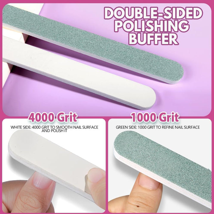 FANDAMEI 20 Stücke Buffer Für Nägel, Nagelfeilen Für Gelnägel, Profi Nagelfeile 100/180, Polierfeile Fingernägel, Feilen Für Gelnägel, Maniküre & Pediküre Set