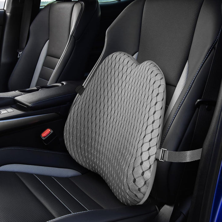 Livtribe Back Cushion, Memory Foam Lumbar Cushion Car, Ergonomic Lumbar Support Cushion pentru scaun de birou, scaun auto, scaun cu rotile (negru) Perne lombare Naty Shop Gri