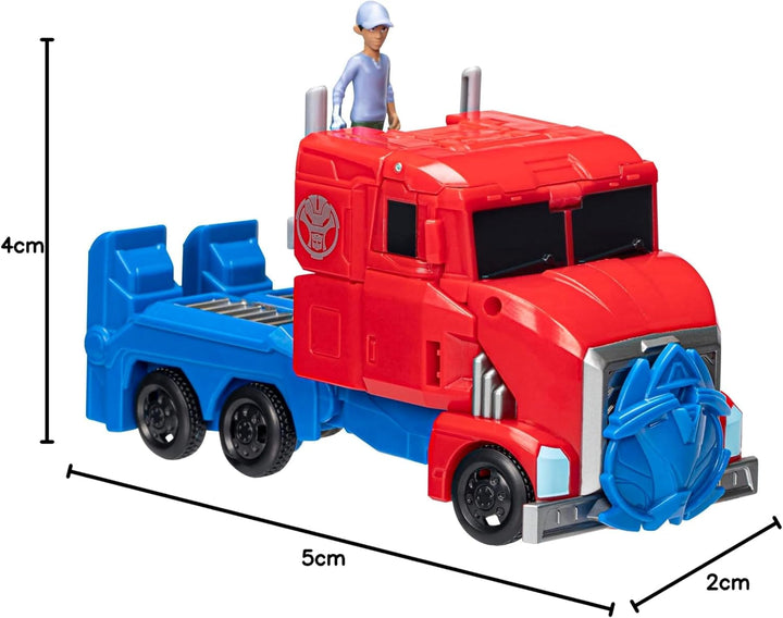 Transformers Earthspark Spin Changer Optimus Prime figurină (20 cm) cu Robby Malto figurină (5 cm), de la 6 Action figures Naty Shop