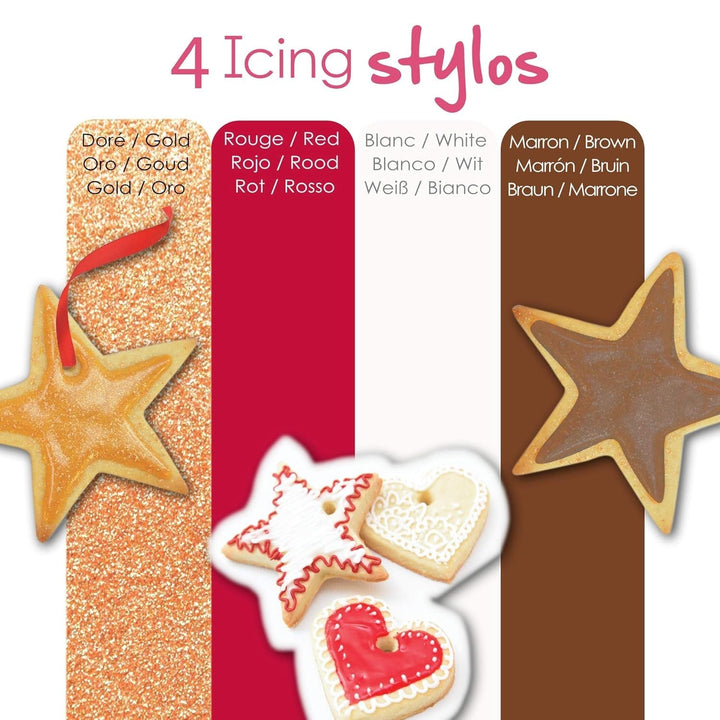 Scrapcooking – 4 Pieces of Parts Markers: Gold, Chocolate, White & Red – Edible Food Pens Decorative for Writing and Drawing on Desserts, Cakes and Biscuits Coloranti Alimentari Naty Shop