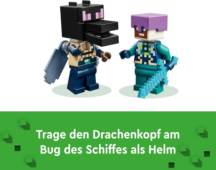 LEGO Minecraft The End Dragon și The End Ship, jucărie de acțiune și set de descoperire, set de construcție pentru jocuri video, set de aventură, cadou pentru băieți și fete de la 8 ani 21264 Seturi de constructie Besuche den LEGO-Store