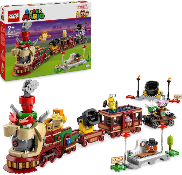 LEGO Super Mario Trenul Express Bowser, set de joacă de aventură pentru copii cu Hammer Brother, 2 Gumbas și 2 Parapunctures, cadou Nintendo pentru băieți, fete și gameri 71437 Seturi de constructie Besuche den LEGO-Store Titlu implicit