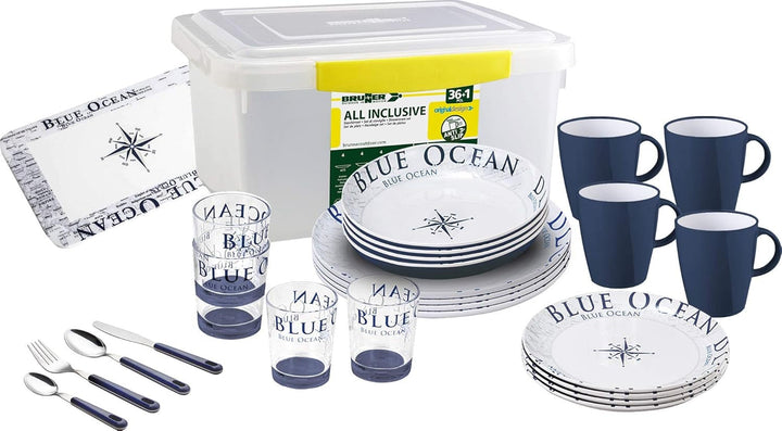 All Inclusive Teller Aus Melamin Blue Ocean - 36-Tellig Seturi vesela masa Naty Shop Default Title