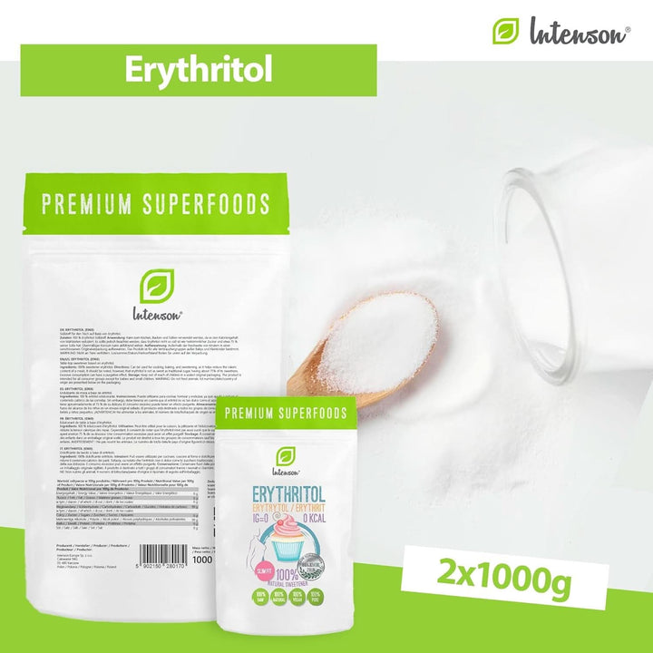 Eritritol - Alternativă naturală de zahăr, 2 Kg Indulcitori Naty Shop