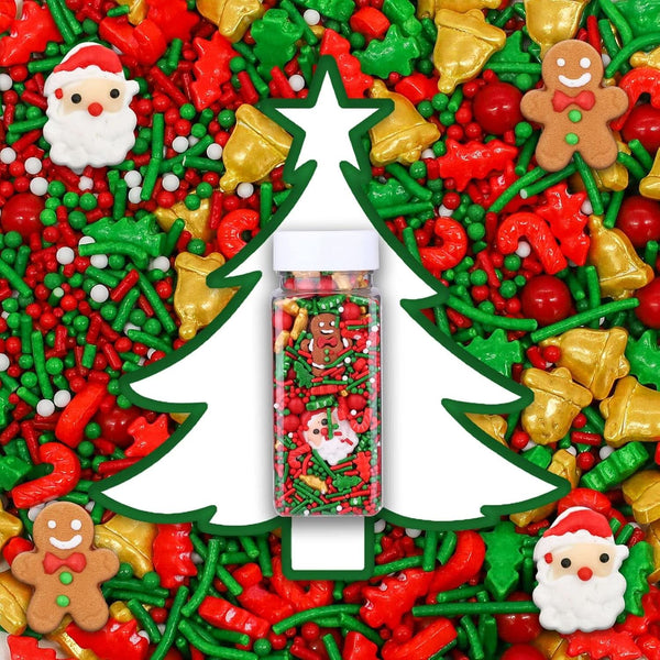 Sprinkles cu tematica de Crăciun, 100 grame Sprinkles Naty Shop Rosu