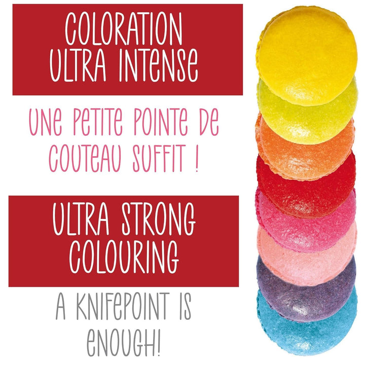 Scrapcooking - 9X Set Lebensmittelfarben Pulver - Blau, Gelb, Rosa, Violett, Orange, Zitronengrün, Rot, Puderrosa, Schwarz - Farbpulver Essbar Für Torten, Kuchen, Makronen - 4270 Coloranti Alimentari Naty Shop