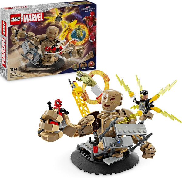 LEGO Marvel Spider-Man vs. Sandman: Showdown, jucărie de supererou cu figuri care includ Lizard și Electro, jucărie de construcție pentru jocuri de rol, cadou pentru băieți și fete entuziaști de acțiune 76280 Seturi de constructie Besuche den LEGO-Store Singur