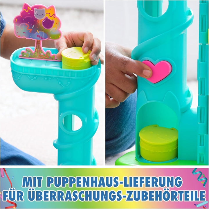 Casa de păpuși Gabby™S, set de 15 piese pentru casa de păpuși Purrfect Party cu aspect curcubeu, de peste 60 cm, cu figura Gabby, mobilier și efecte sonore, de la 3 ani Casute de papusi Naty Shop