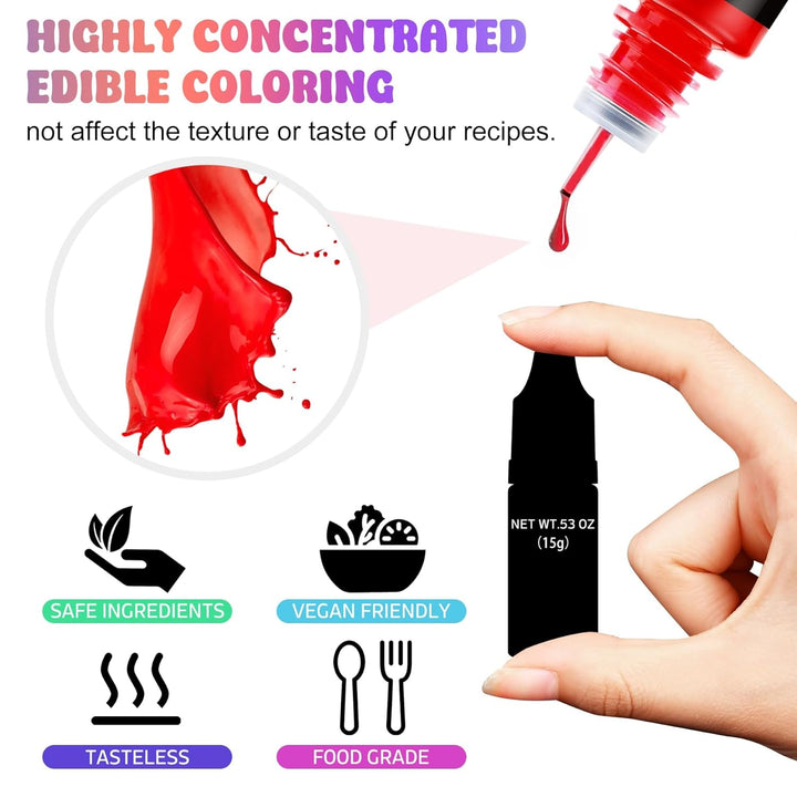 Set coloranti alimentari lichizi, curcubeu, 7 x 15 ml Coloranti Alimentari Naty Shop