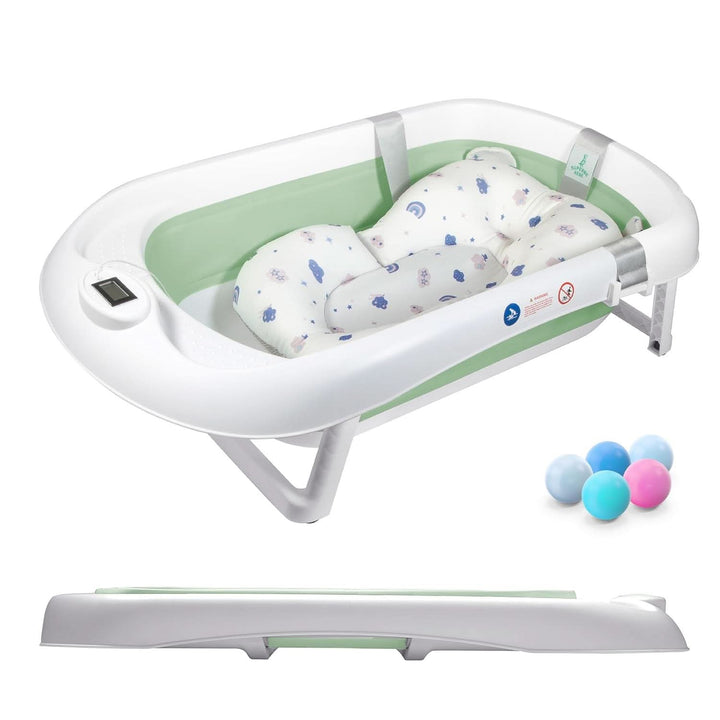 Cada de baie pliabila pentru bebelusi cu perna de baie si termometru integrat Mama si Copilul Naty Shop