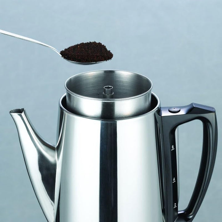 30-32000 Percolator, oțel inoxidabil, argintiu