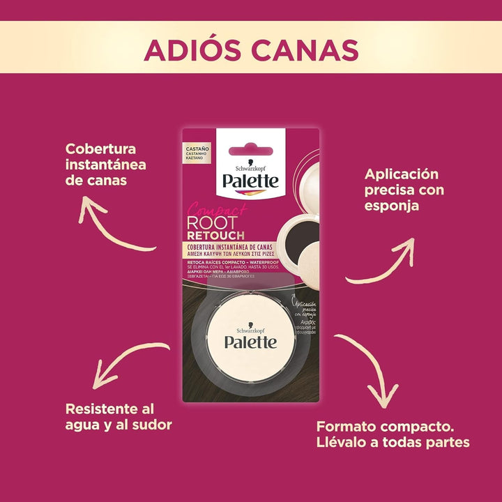 Palette Compact Root Retouch Retouch Root Powder, compact, maro castaniu, 1 buc Vopsea pentru par Naty Shop