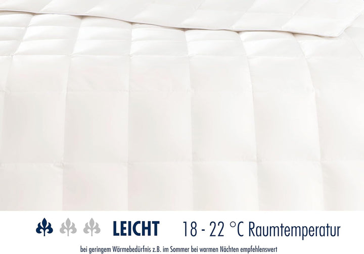 Irisette Nora plapumă de puf Plapumă ușoară de vară cu capac din bumbac 100%, umplutură din puf 100% clasa I, 135 X 200 cm, certificat Oeko-Tex, produs în conformitate cu standardul de calitate german Plapumi si pilote Naty Shop