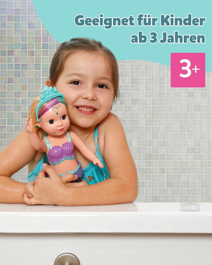 BABY Born Mermaid - Păpușă înaltă de 43 cm - Păr de înaltă calitate cu șuvițe colorate - Aripioară luminoasă - Funcționează cu baterii - Potrivit pentru copii de la 3 ani în sus, verde Papusi Naty Shop