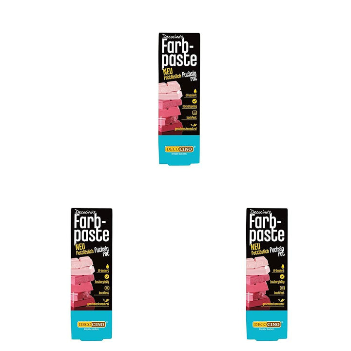 DECOCINO Fettlösliche Farbpaste Grün - 15 G - Öl-Basierte Lebensmittelfarbe, Ideal Zum Einfärben Von Schokolade, Buttercreme, Fondant Oder Kuchenteig Coloranti Alimentari Naty Shop Rot 15 G (3Er Pack)