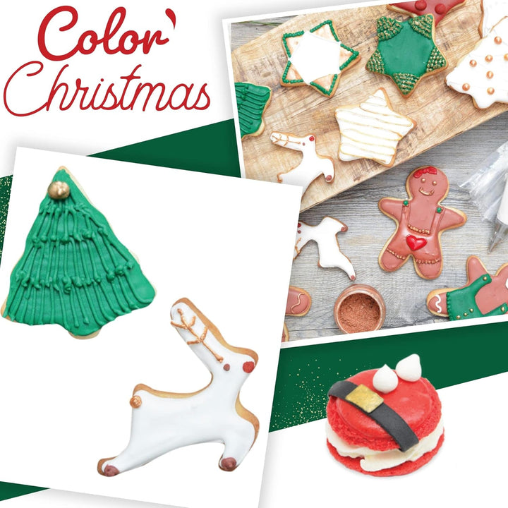 Scrapcooking - Set de 3 coloranți alimentari pulbere, Crăciun - roșu, verde, auriu Coloranti Alimentari Naty Shop