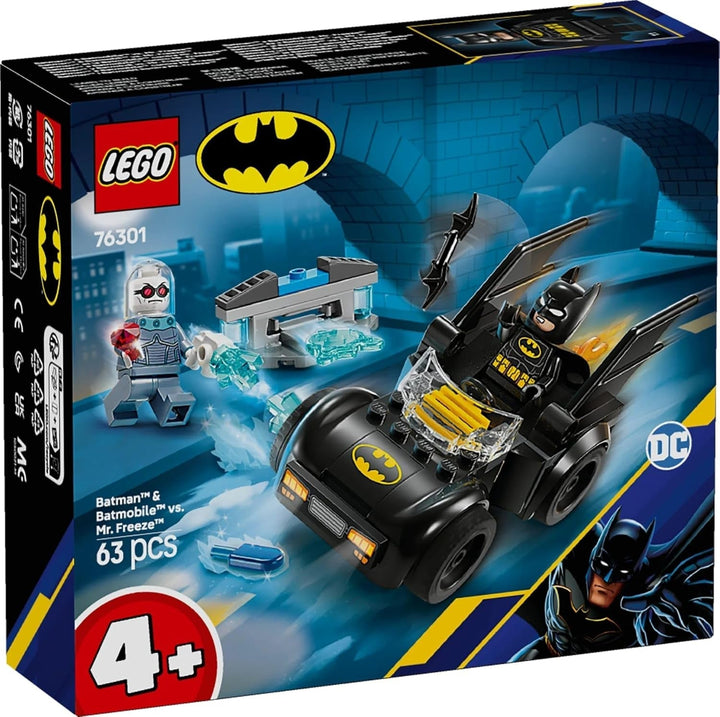 LEGO DC Batman: Batman & Batmobil Vs. Mr. Freeze - Jucărie cu mașină de supereroi cu 2 minifigurine - Tragător de gheață cu elemente pentru foc - Cadou pentru băieți și fete de la 4 ani 76301 Seturi de constructie Besuche den LEGO-Store