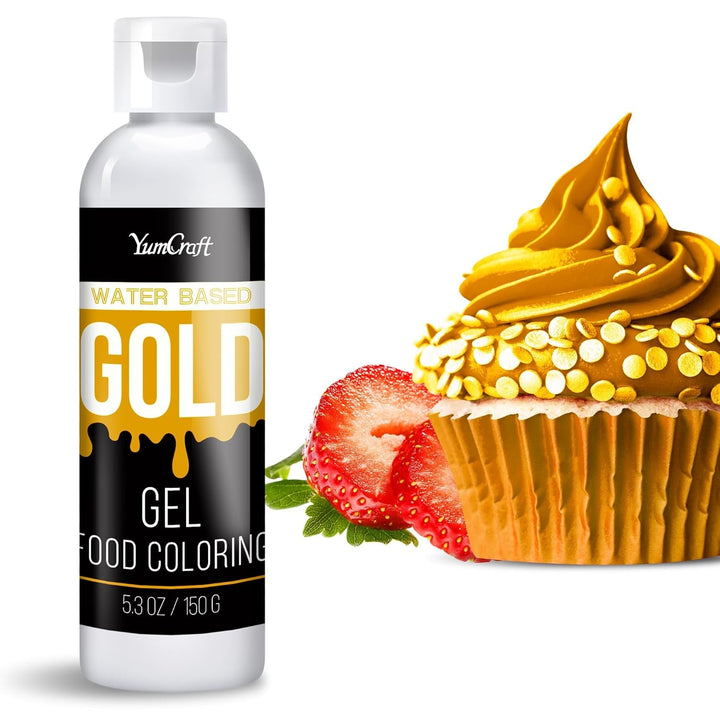 Colorant alimentar gel, foarte concentrat, 150 grame sau 236 ml Coloranti Alimentari Naty Shop Gold 236 mililitri