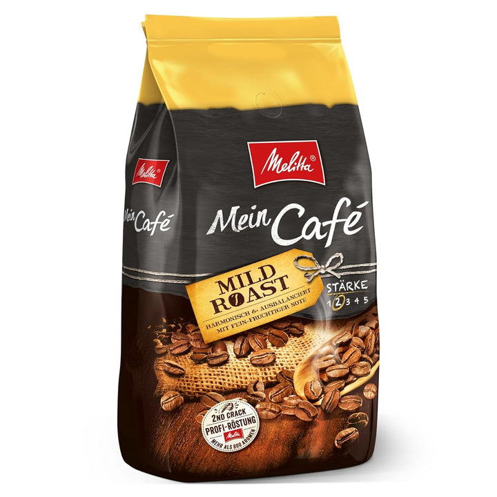 Melitta Mein Café Medium Roast, Boabe de cafea întregi, Nemăcinate, intensitate 3/5 Cafea Naty Shop 1 Kg Mild Roast