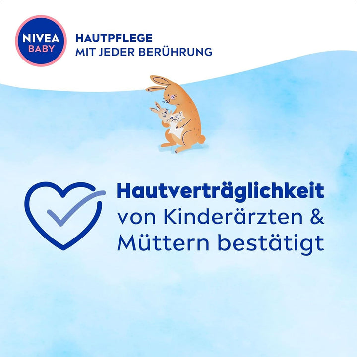 Servetele umede NIVEA Baby AQUA, servetele pentru bebelusi pentru curatarea delicata a pielii sensibile, servetele umede hipoalergenice si fara parfum pentru bebelusi cu 99% apa (4 x 57 bucati) Servetele Umede Bebelusi Naty Shop