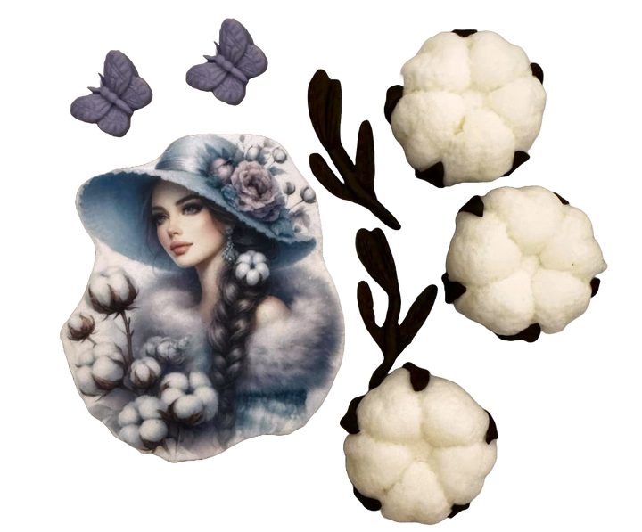 Set 8 decoratiuni comestibile din pasta de zahar, Beautiful Lady Decoratiuni din Pasta de Zahar Nati Shop