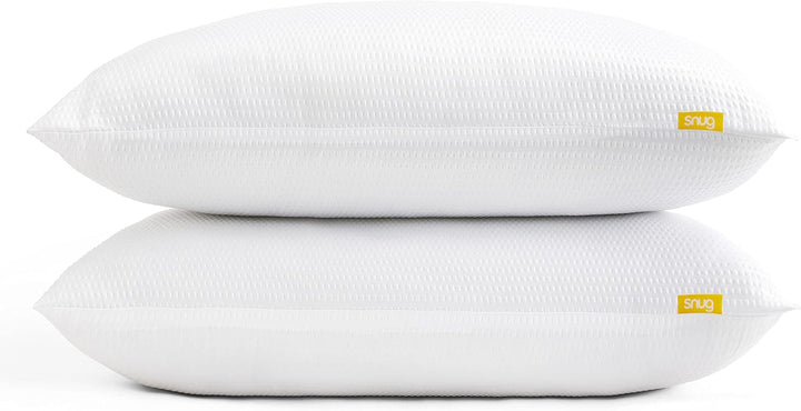 Pernă Snug Blissful Bedtime, calitate hotelieră de lux, suport mediu pentru cei care dorm în față, pe spate și lateral, ecologică, hipoalergenică și lavabilă la mașină, 2 bucăți Perne standard Naty Shop Alb Pachet de 2