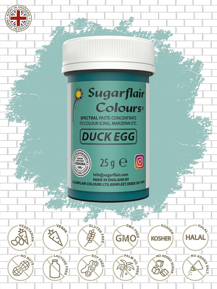 Sugarflair Spectral Duck Egg, colorant alimentar foarte concentrat pentru cremă de unt, pastă de zahăr, royal icing, 25 grame Coloranti Alimentari Naty Shop