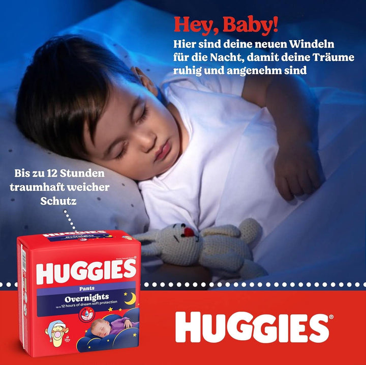 Pantaloni de noapte Huggies Mărimea 4 (9-14 kg), Cutie lunară pentru scutece, 104 bucăți Mama si Copilul Naty Shop