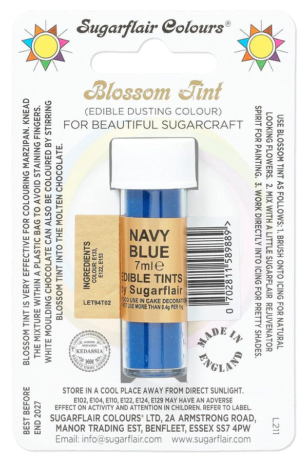 Sugarflair Blossom Tint Dusting Navy Blue, colorant alimentar pudră, recipient de 7 ml Coloranti Alimentari Naty Shop Default Title