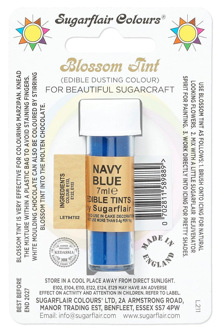 Sugarflair Blossom Tint Dusting Navy Blue, colorant alimentar pudră, recipient de 7 ml Coloranti Alimentari Naty Shop Default Title