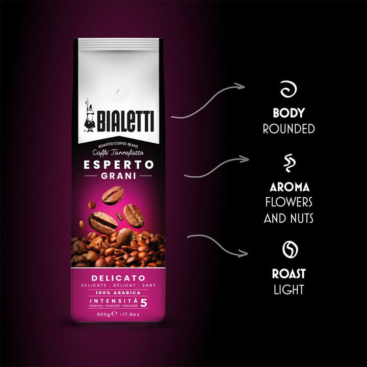 Bialetti Esperto Grani, aromă delicată, 500 grame Cafea Naty Shop