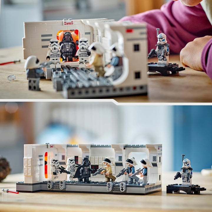 LEGO Star Wars Îmbarcarea pe Tantive IV, Jucărie de construcție pentru filmul O nouă speranță, Playset de fantezie pentru copii de colecționat, Idee de cadou pentru băieți și fete de peste 8 ani și pentru colecționari 75387 Seturi de constructie Besuche den LEGO-Store